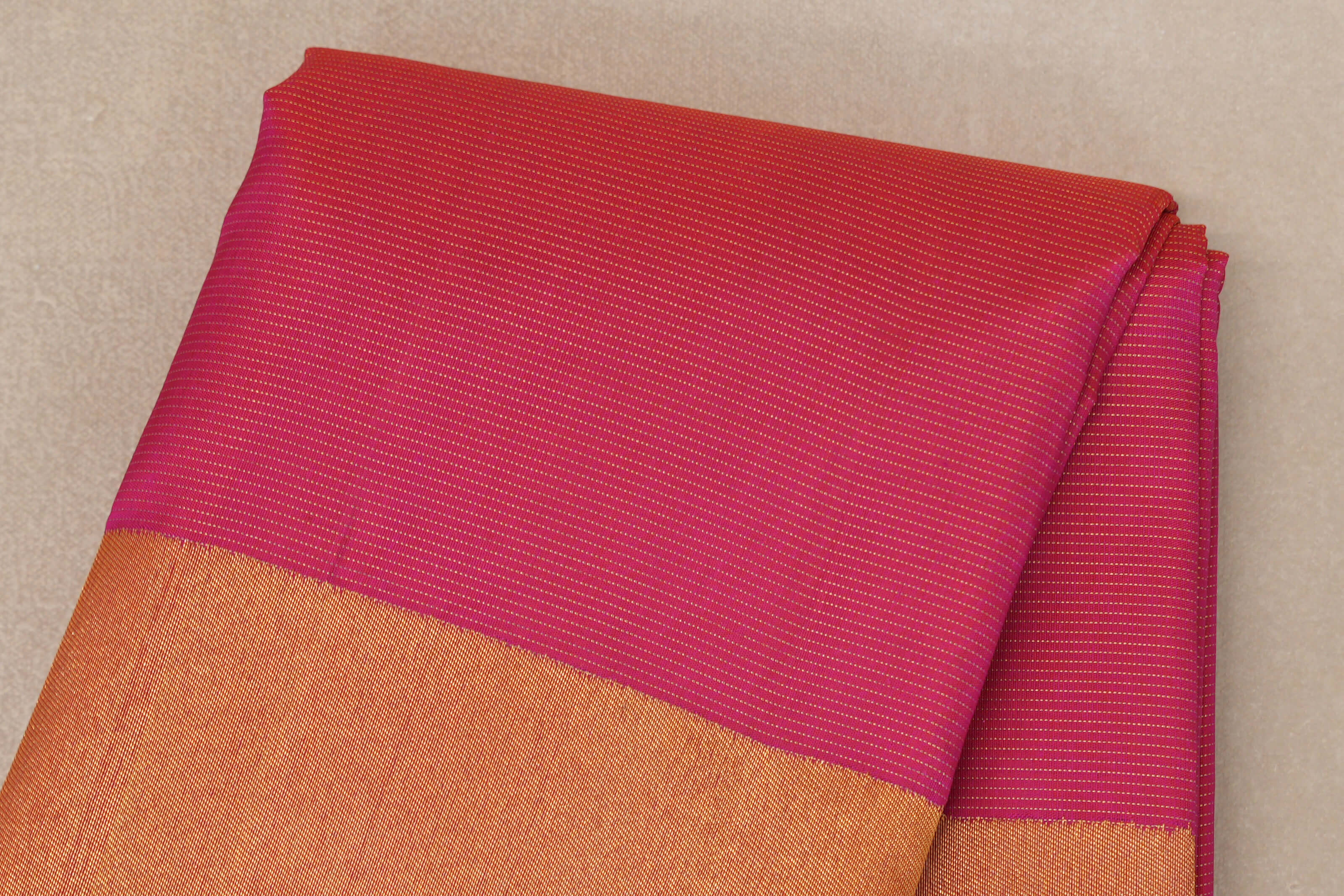 Orangish Pink with Vaira Oosi Vintage Kanjivaram Silk Saree body