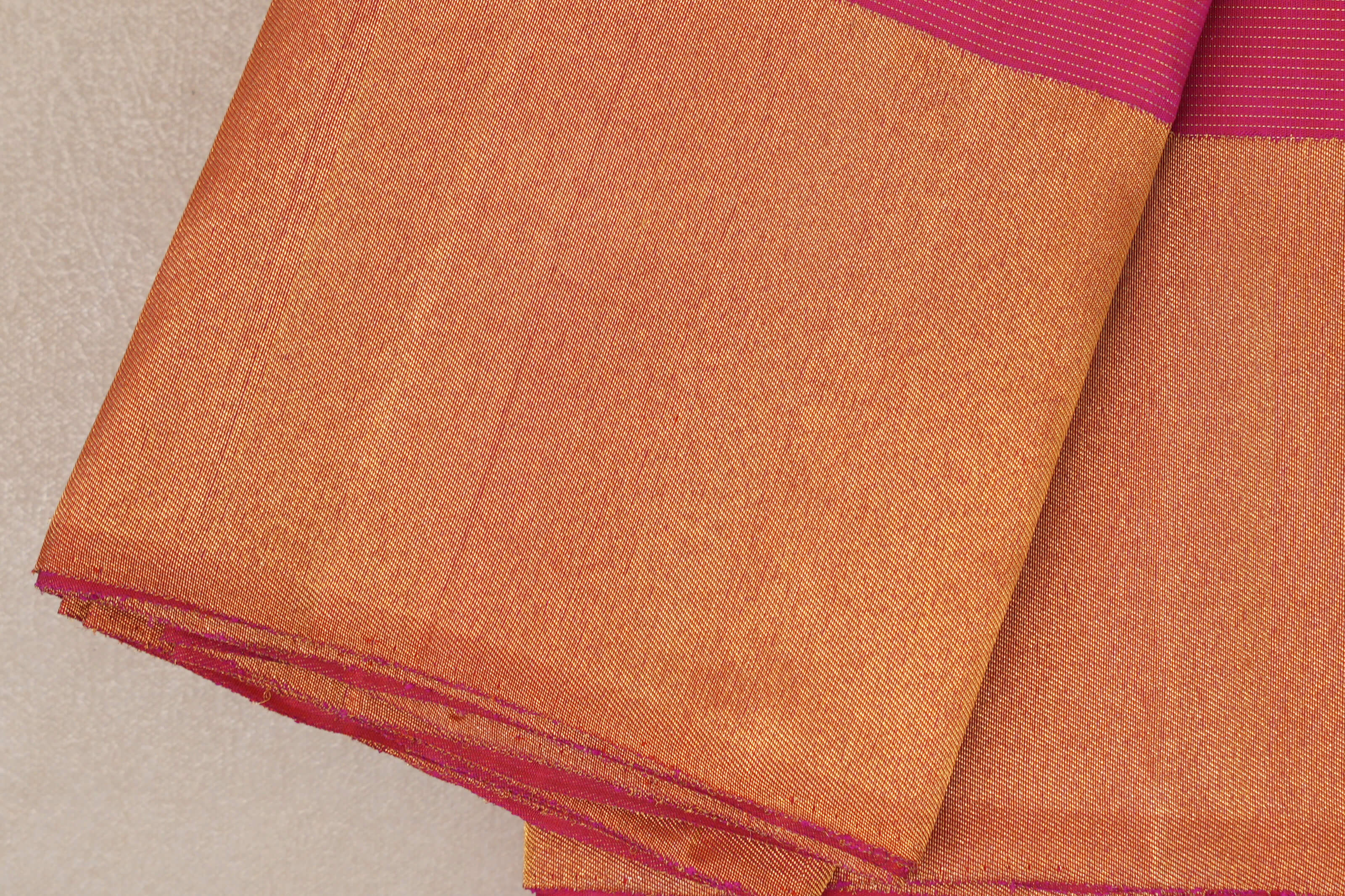 Orangish Pink with Vaira Oosi Vintage Kanjivaram Silk Saree border