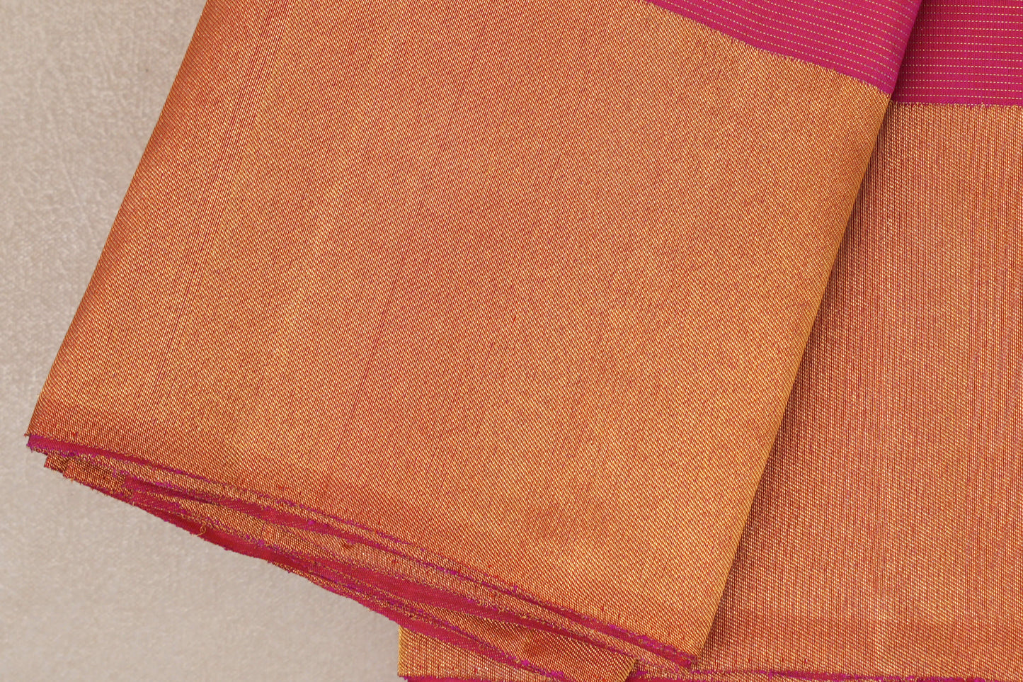 Orangish Pink with Vaira Oosi Vintage Kanjivaram Silk Saree border