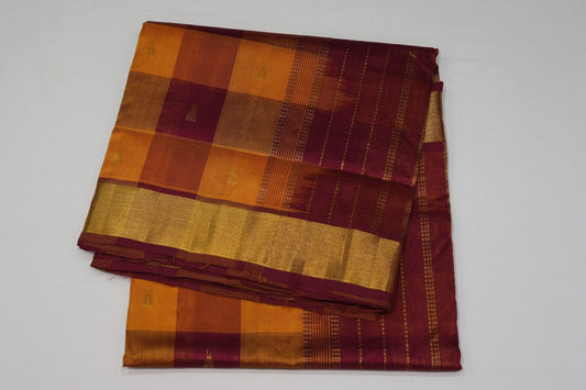 Multi-color nine and half yards madisar silk cotton saree