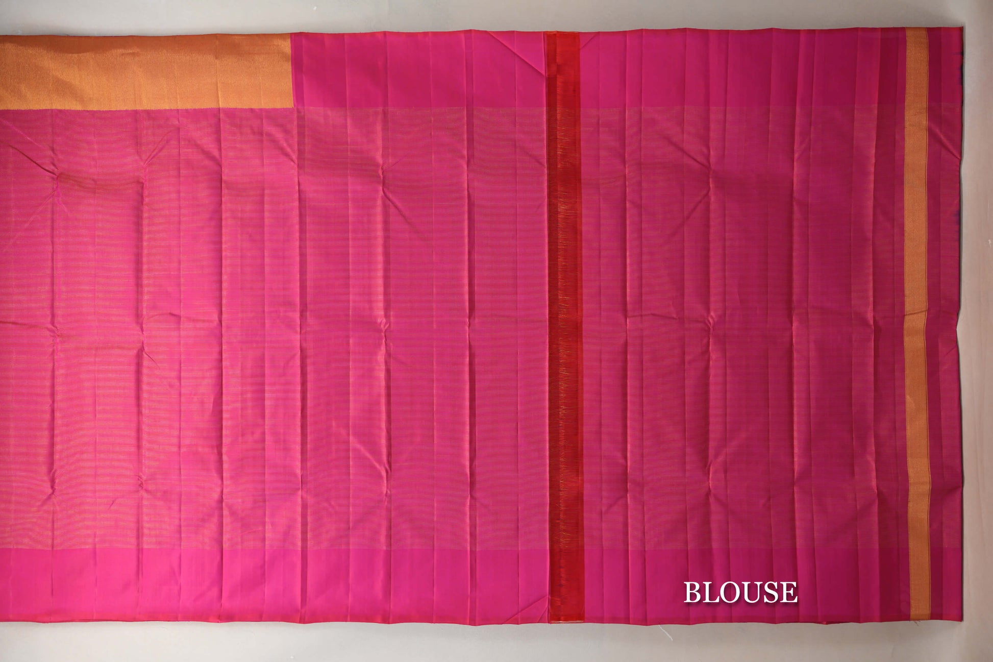 Orangish Pink with Vaira Oosi Vintage Kanjivaram Silk Saree blouse