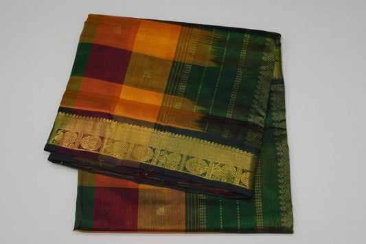 Multi-color nine and half yards madisar silk cotton saree