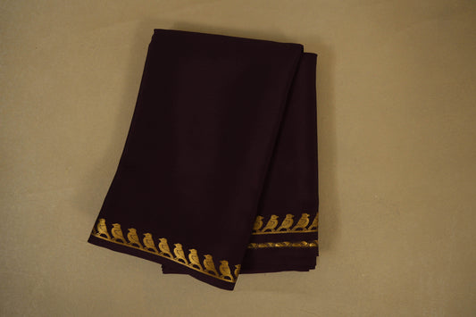 Deep Burgundy Mysore Silk Saree