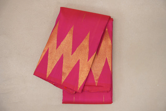 Orangish Pink Vintage Kanjivaram Silk Saree 
