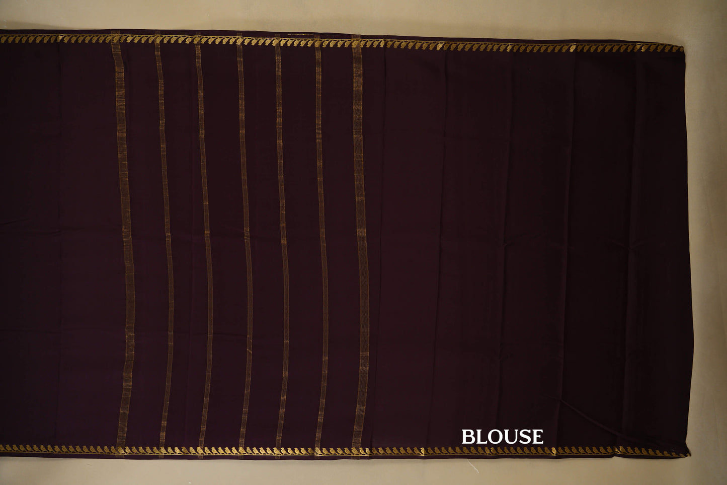 Deep Burgundy Mysore Silk Saree blouse