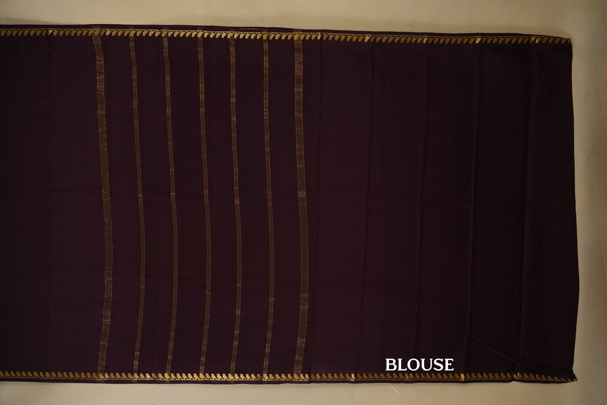 Deep Burgundy Mysore Silk Saree blouse
