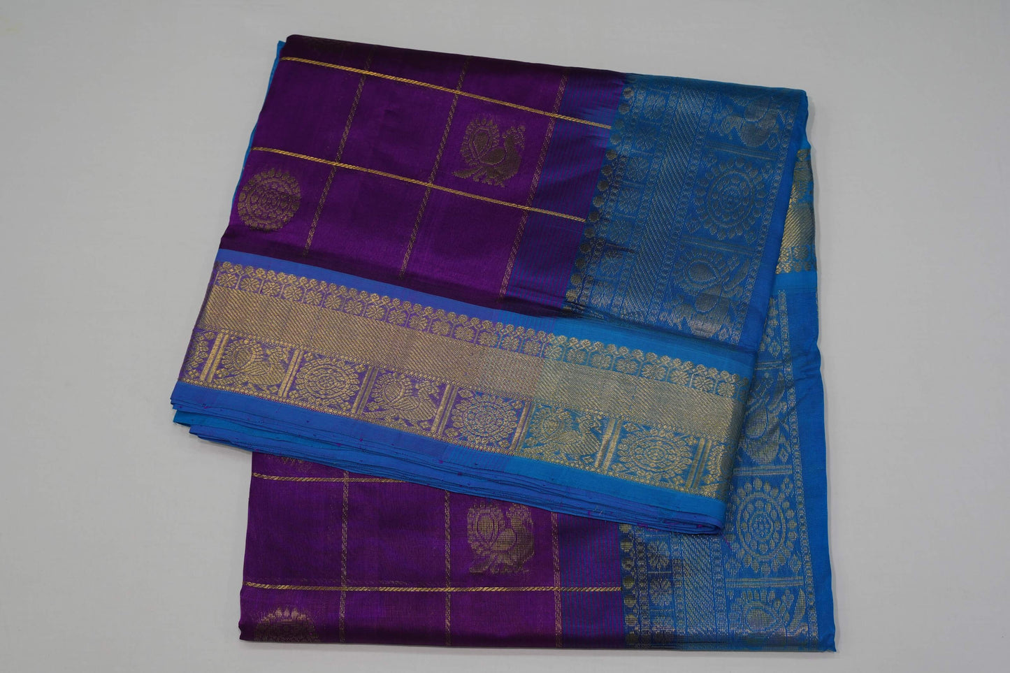 Magenta nine and half yards madisar silk cotton saree