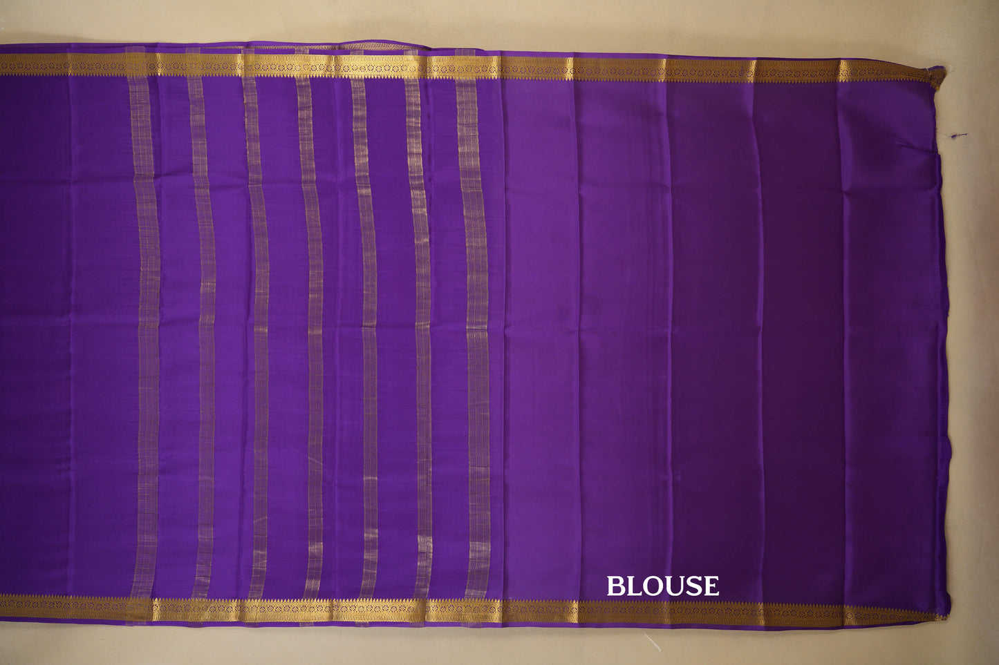 Purple Mysore Silk Saree blouse