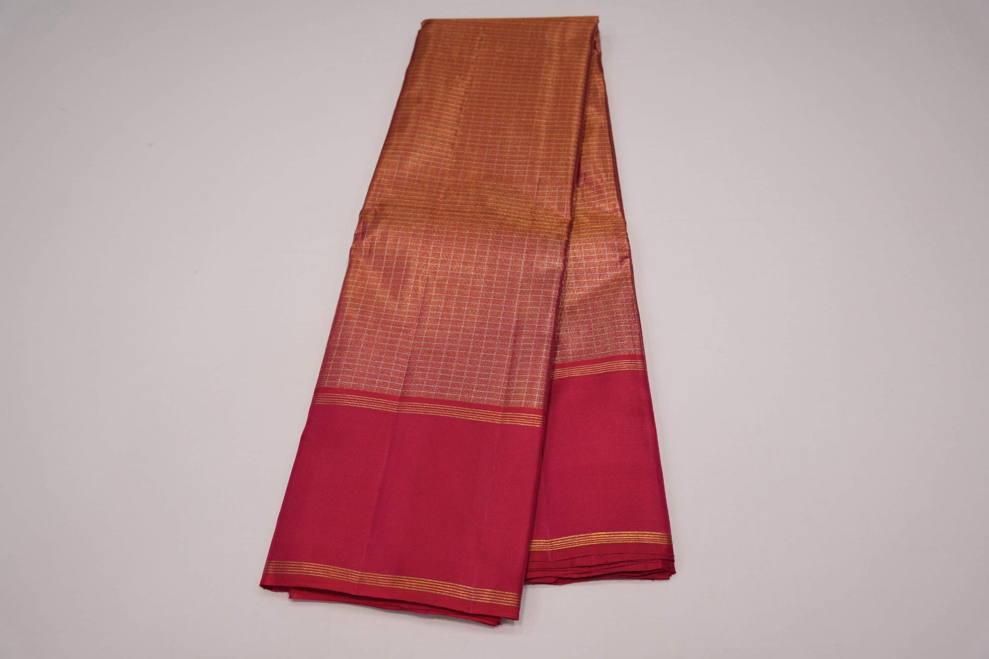 Checked vintage kanchipuram silk saree