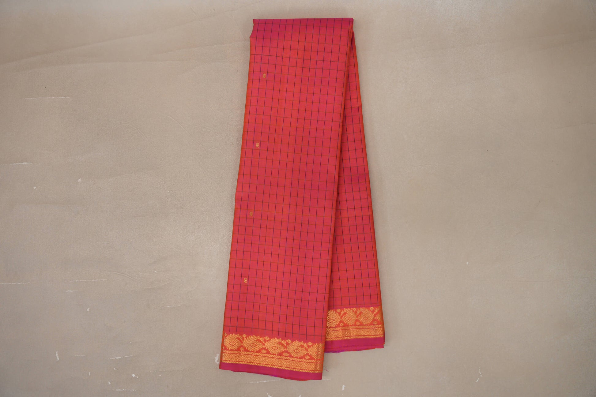 Online Dual Tone of Yellow & Pink Vintage Kanjivaram Silk Saree