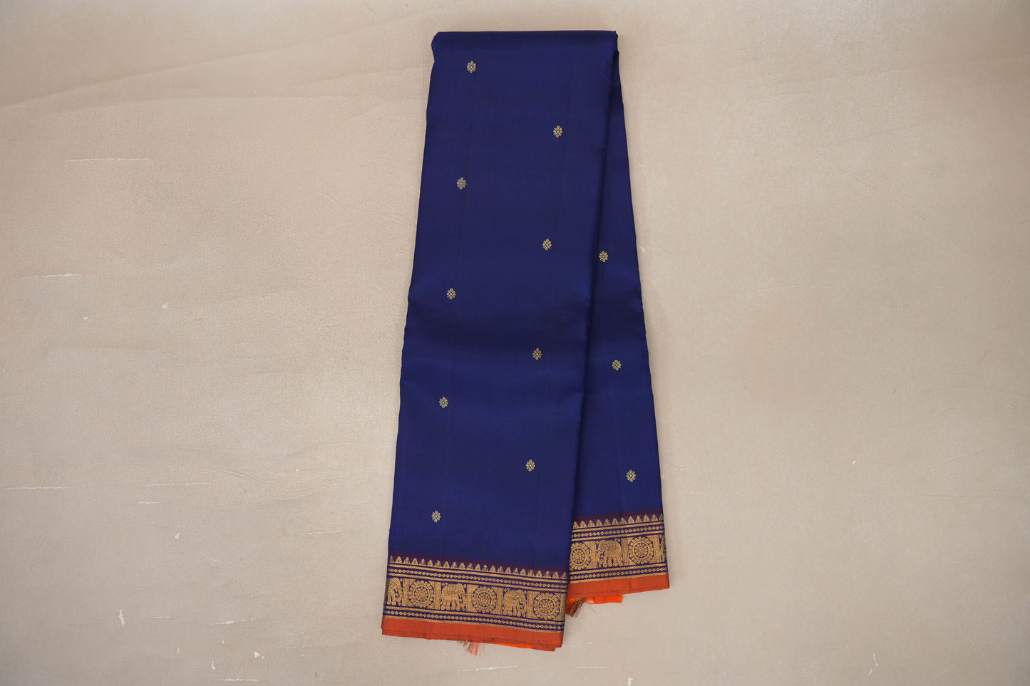 Online Deep Blue Vintage Kanjivaram Silk Saree