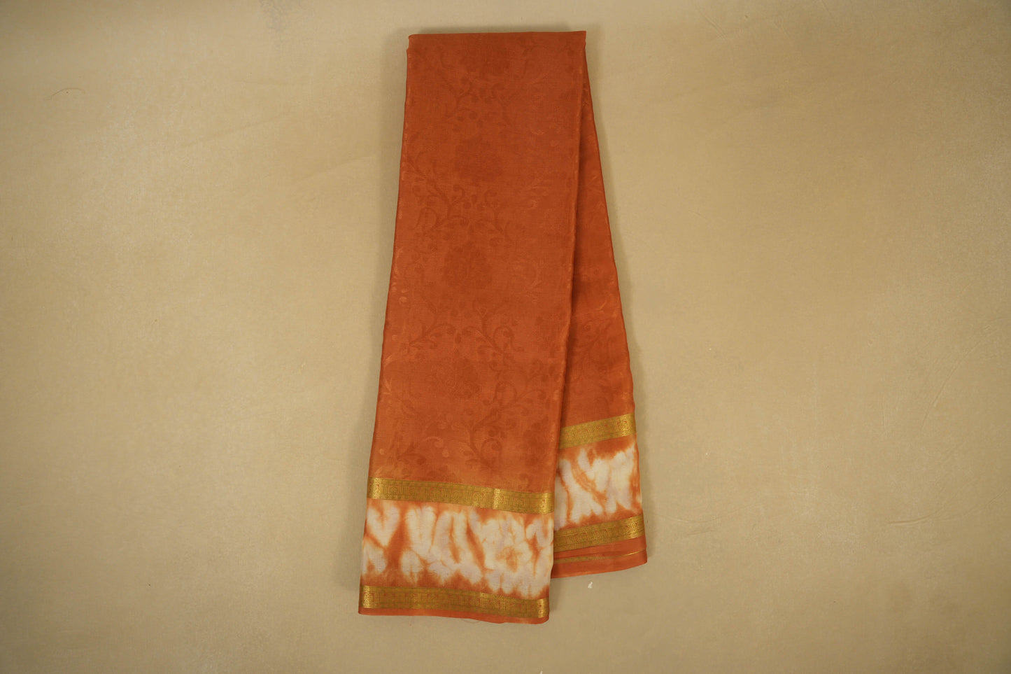 Online Mustard with Mustard/White Borders Mysore Silk Saree