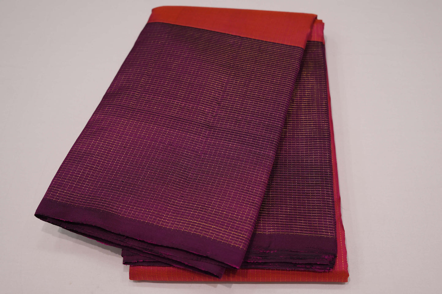 Pinkish orange vintage kanchipuram silk saree