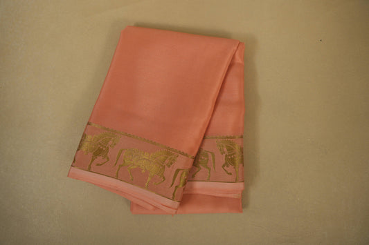 Light Peach Mysore Silk Saree