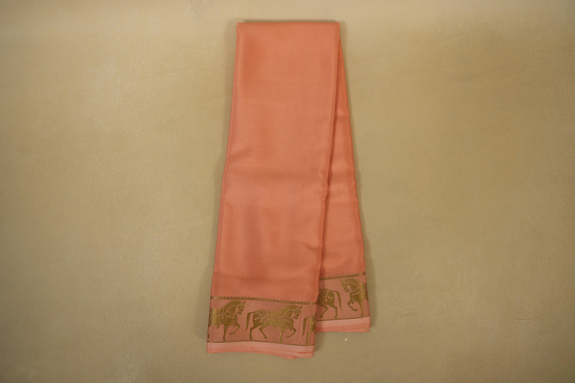 Online Light Peach Mysore Silk Saree