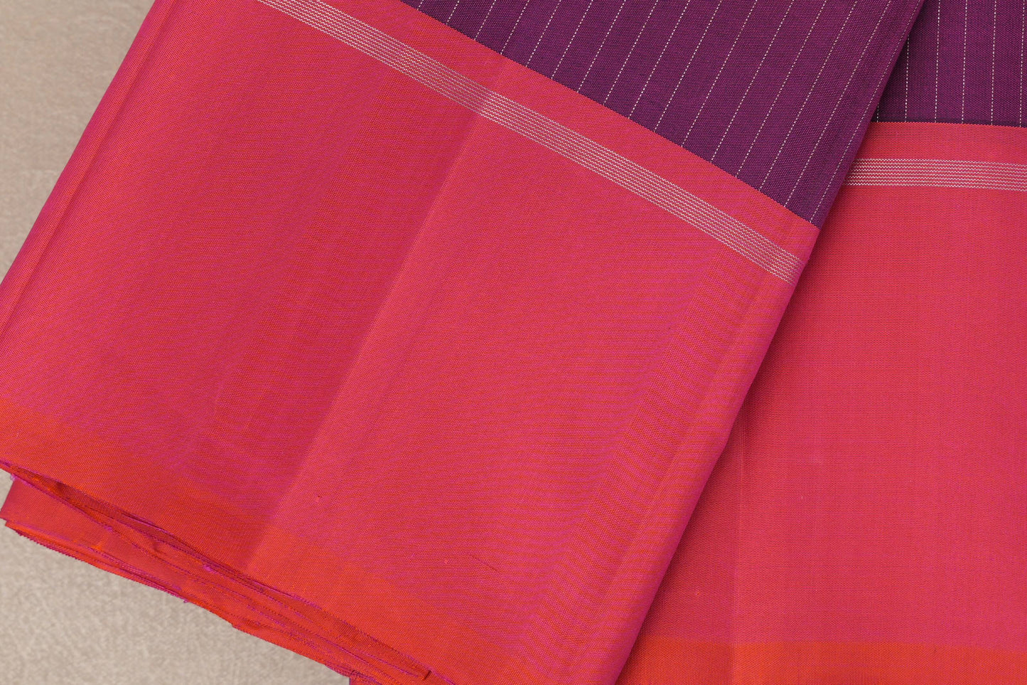 Magenta purple with Orangish Pink Vintage Kanjivaram Silk Saree SS9545