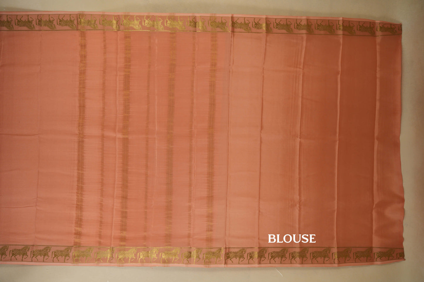 Light Peach Mysore Silk Saree blouse