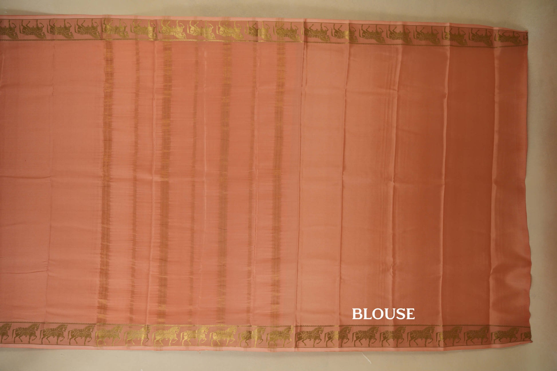 Light Peach Mysore Silk Saree blouse