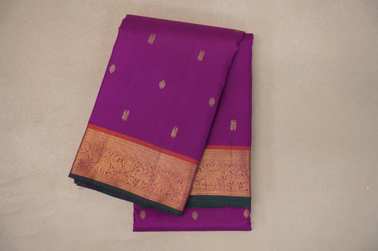 Deep Magenta Vintage Kanjivaram Silk Saree SS9547