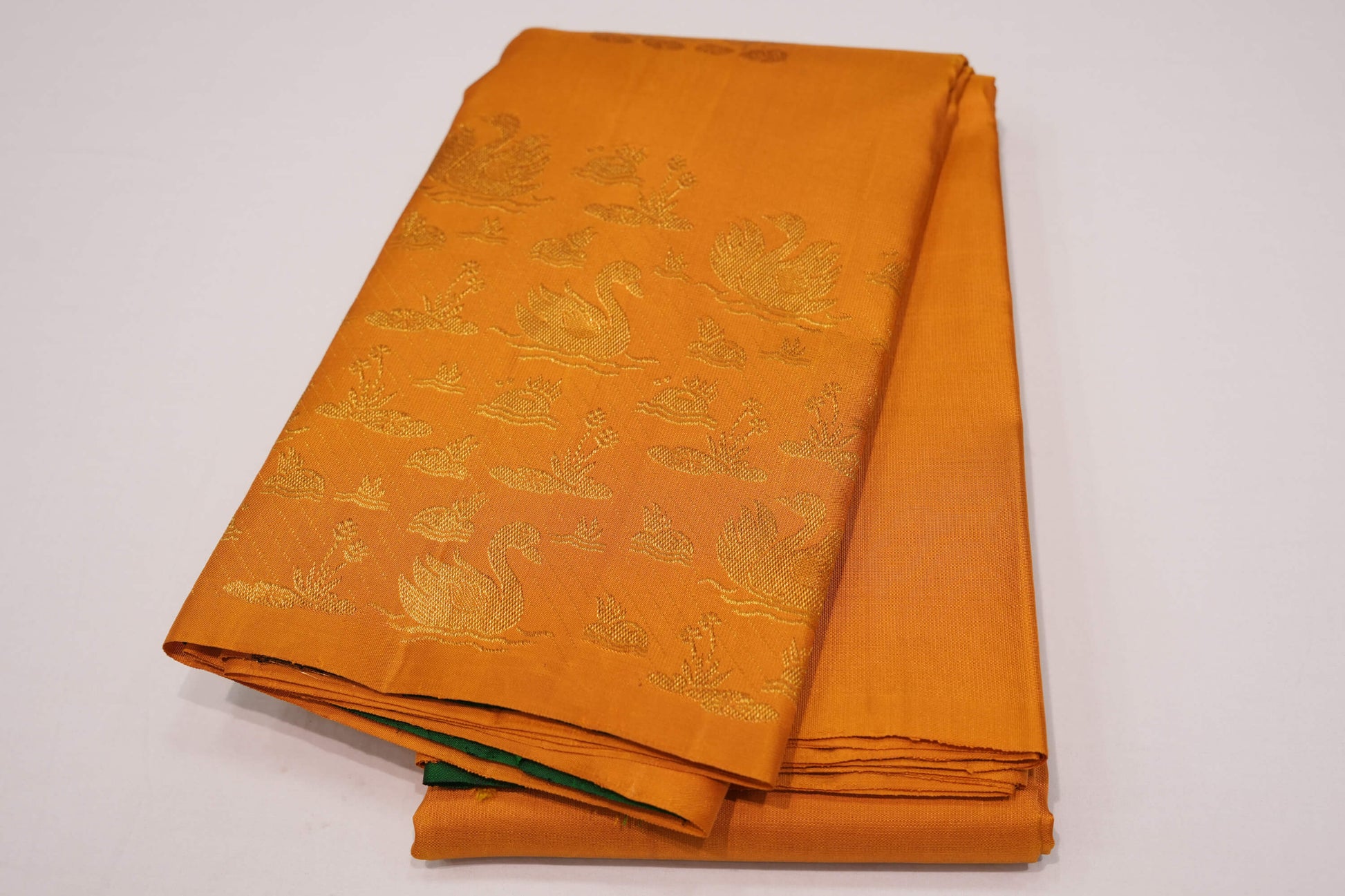 Mustard vintage kanchipuram silk saree