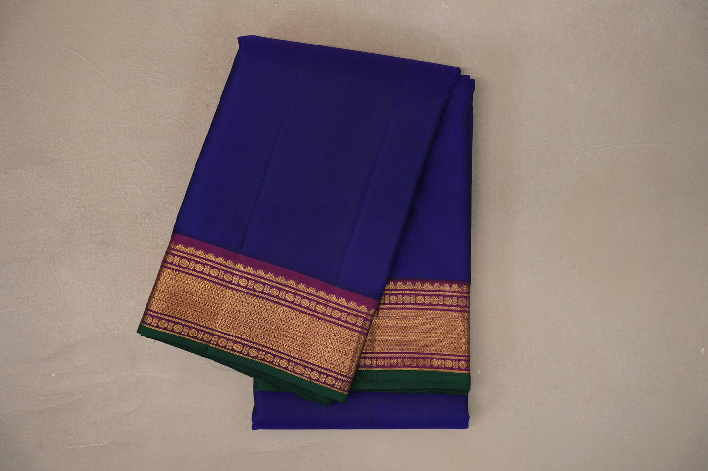 Deep Blue with deep magenta Vintage Kanjivaram Silk Saree SS9552