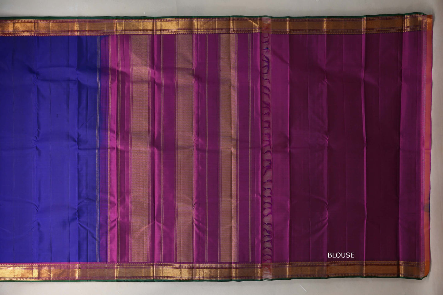 Deep Blue with deep magenta Vintage Kanjivaram Silk Saree SS9552