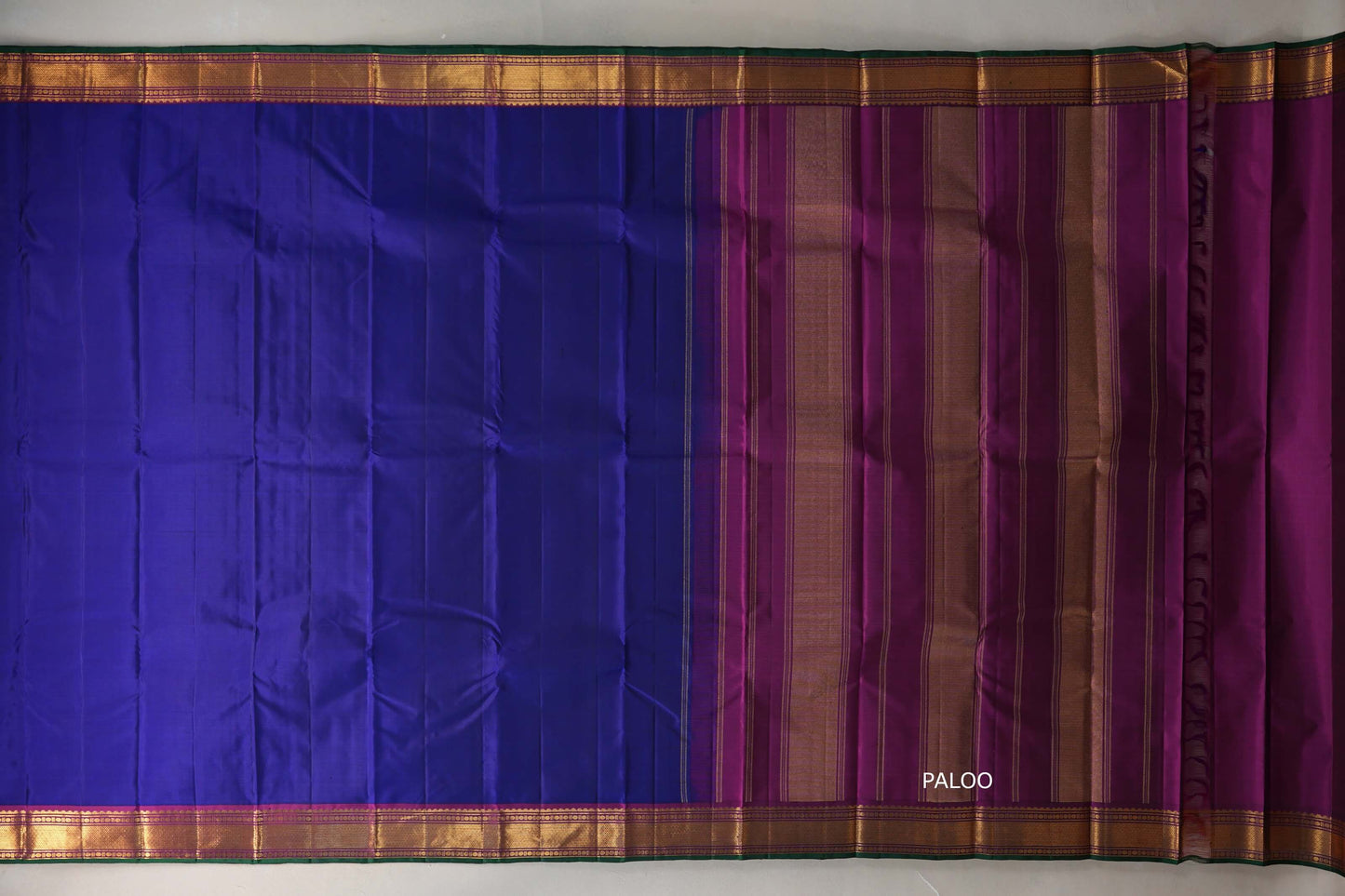 Deep Blue with deep magenta Vintage Kanjivaram Silk Saree SS9552