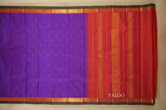 Violet Vintage Kanjivaram Silk Saree  Paloo