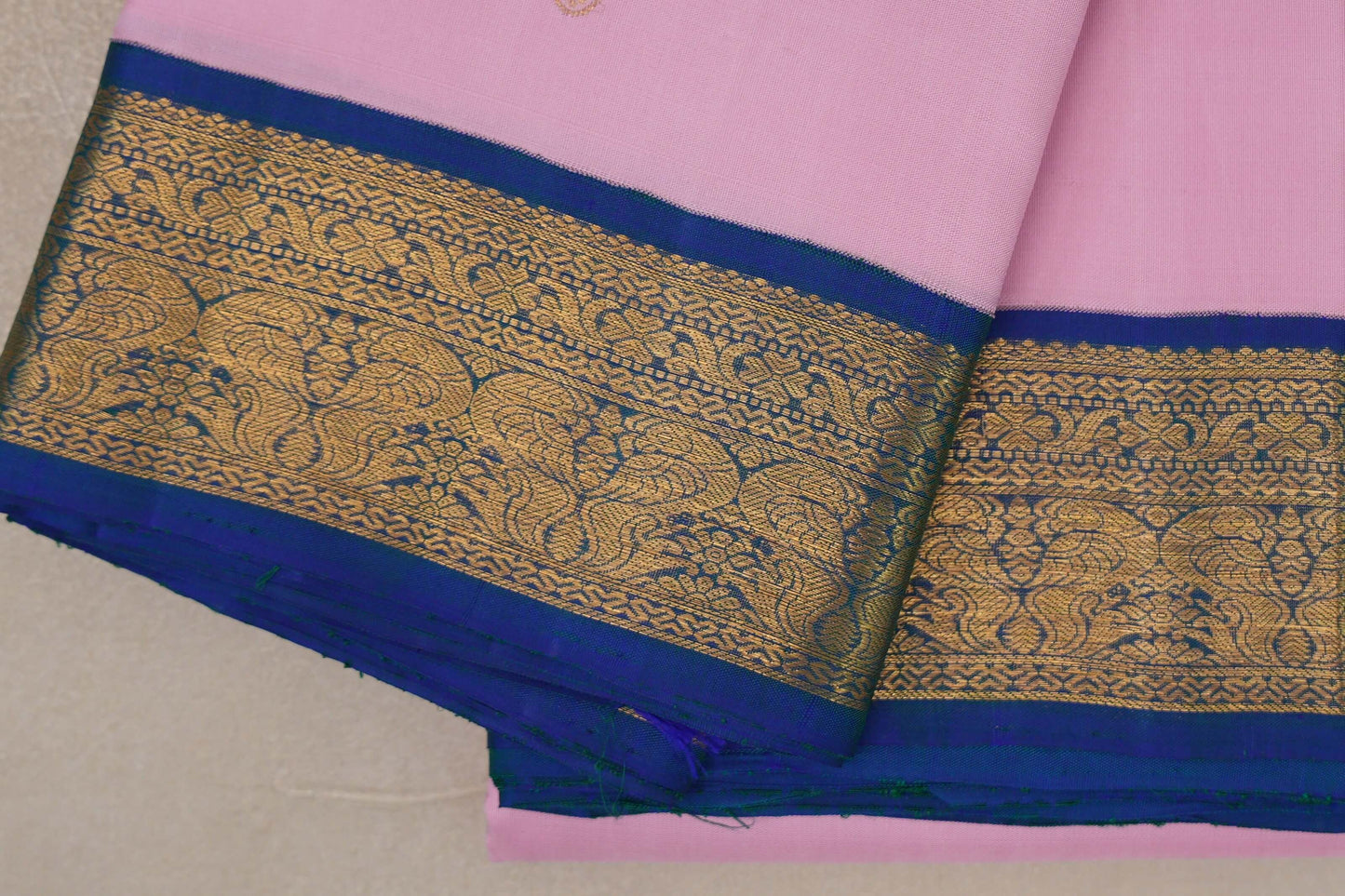 Baby Pink Vintage Kanjivaram Silk Saree border