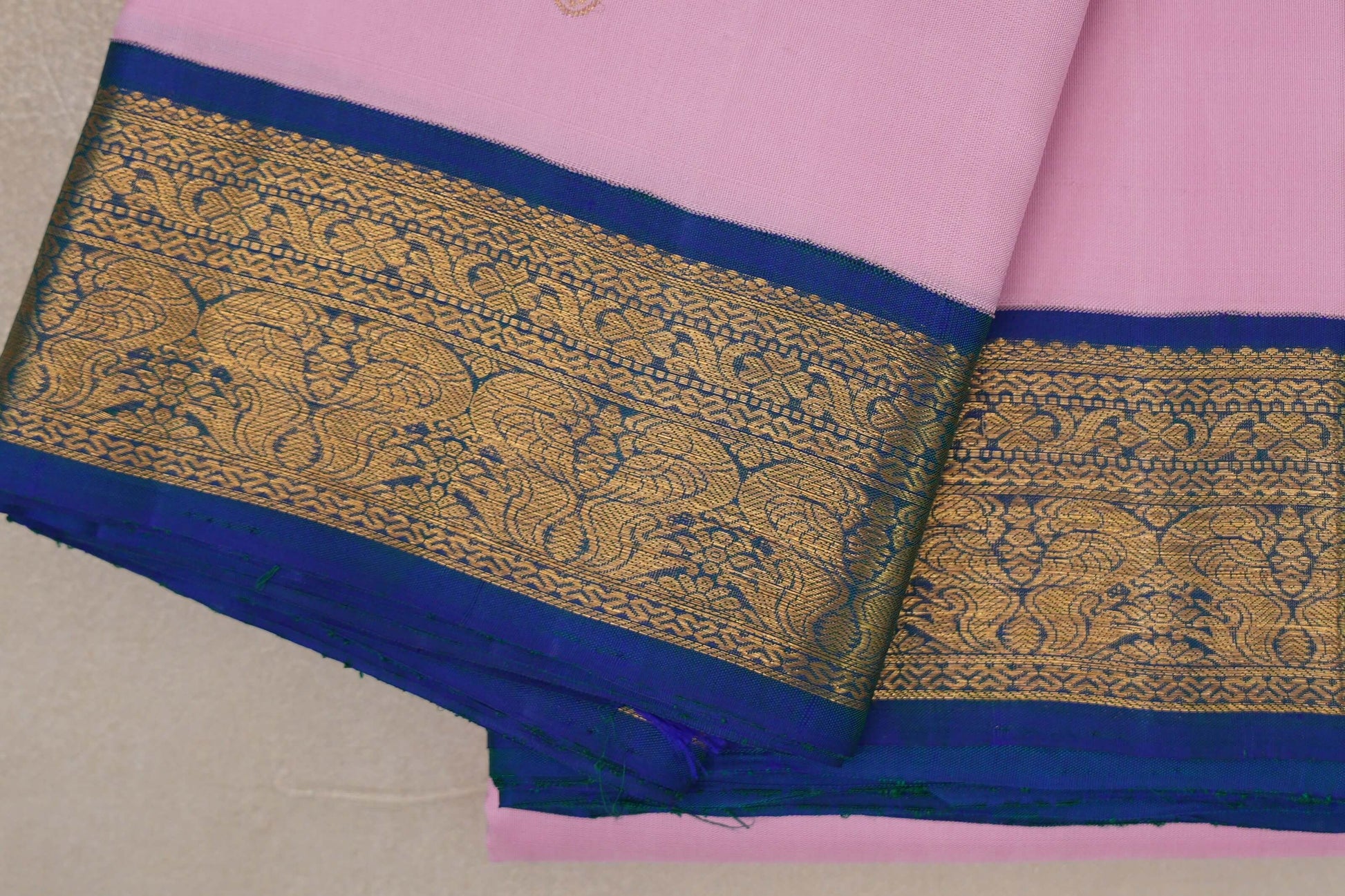 Baby Pink Vintage Kanjivaram Silk Saree border