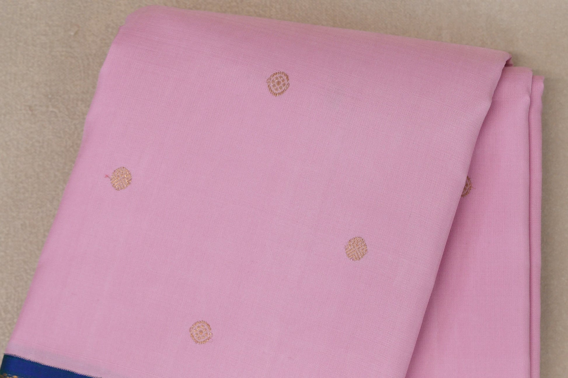 Baby Pink with Peacock Blue Borders Vintage Kanjivaram Silk Saree body