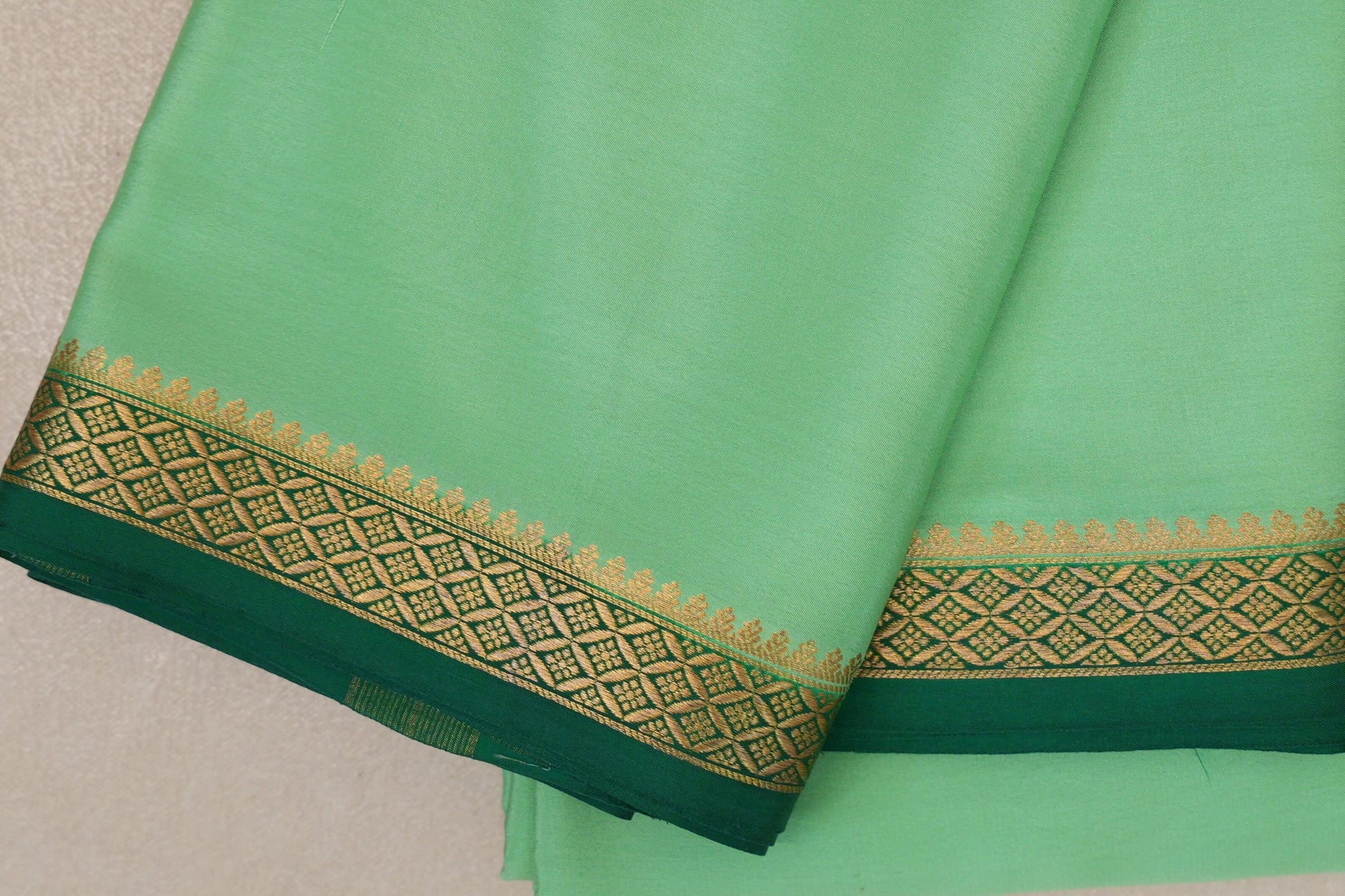 Pale Green Mysore Silk Saree border