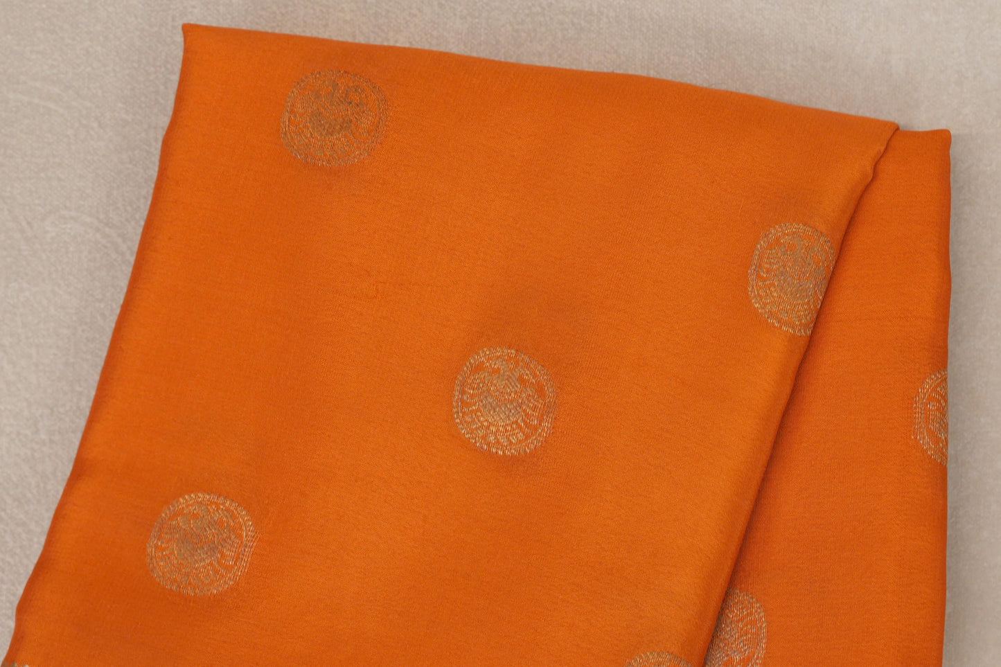 Mustard Orange with Maroon Borders Mysore Silk Saree body