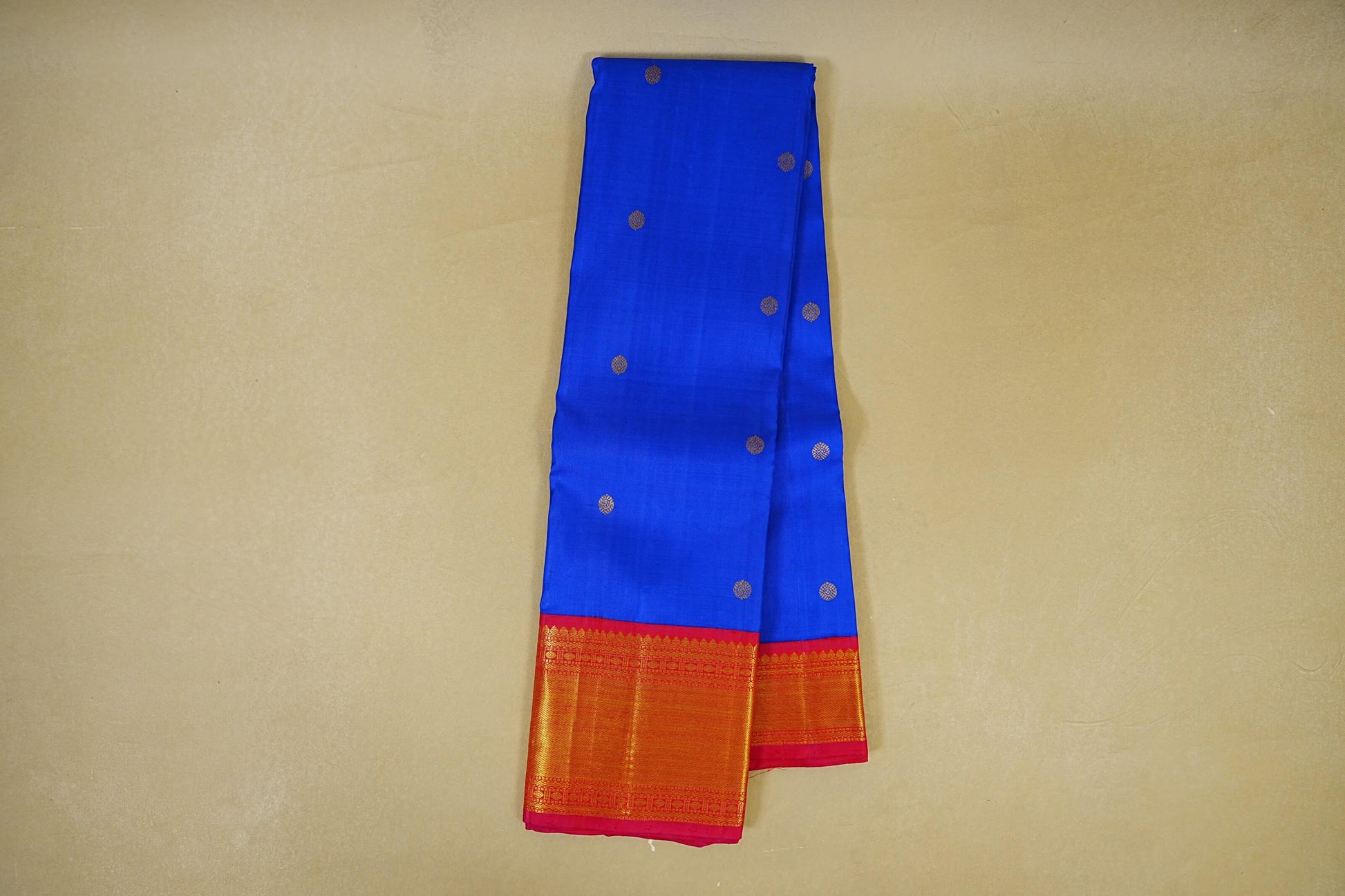 Royal Blue with Reddish Pink Borders Vintage Kanjivaram Silk Saree online
