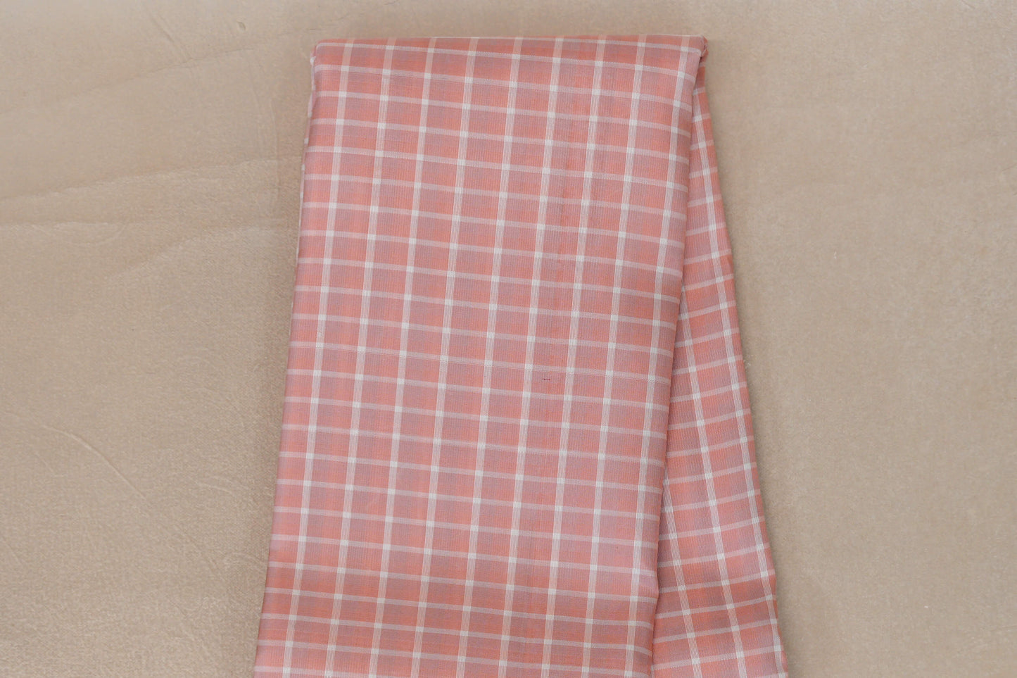 Peach Pink with Reddish Pink Rettai Pettu Borders Vintage Kanjivaram Silk Saree body