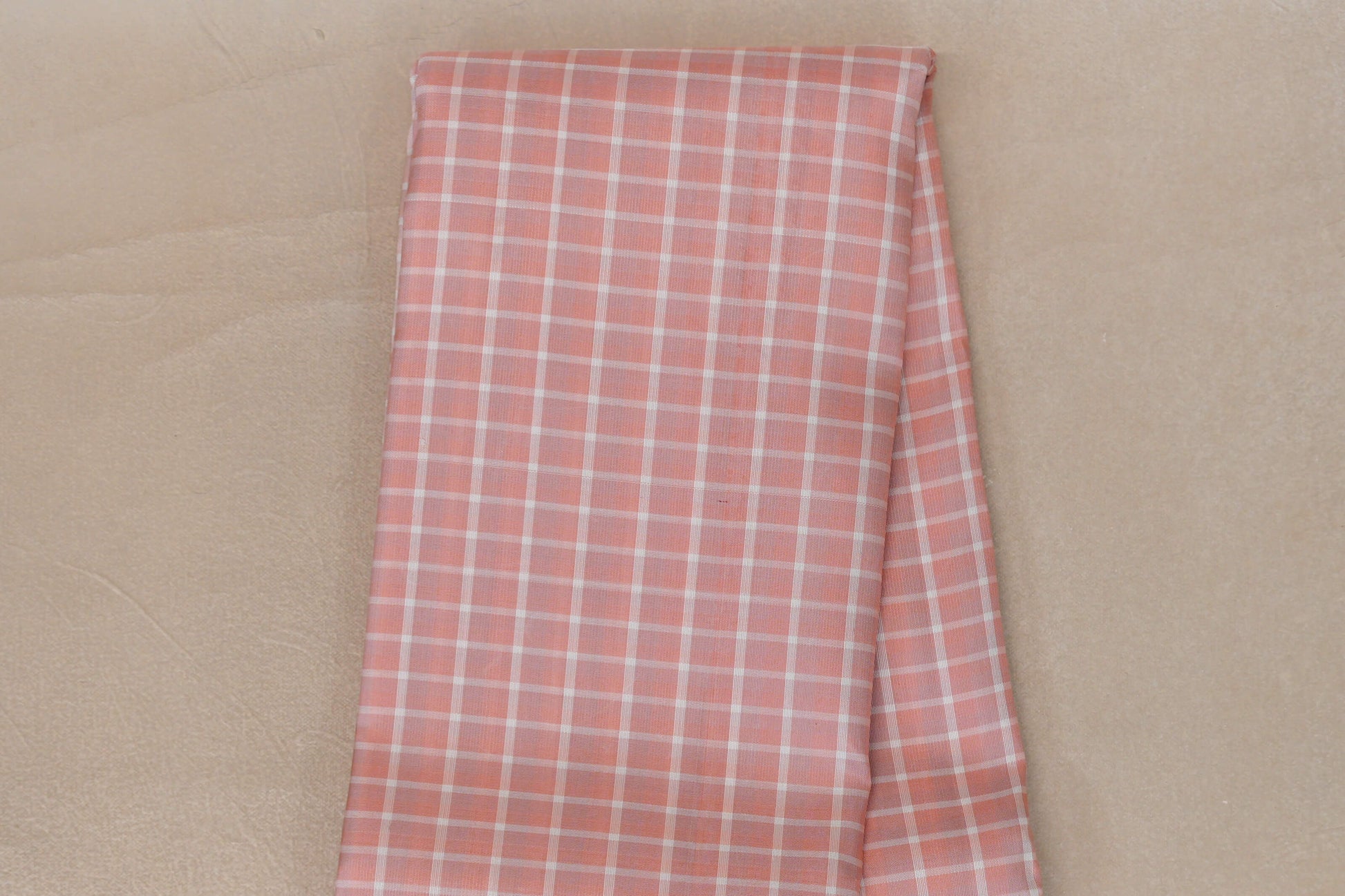 Peach Pink with Reddish Pink Rettai Pettu Borders Vintage Kanjivaram Silk Saree body