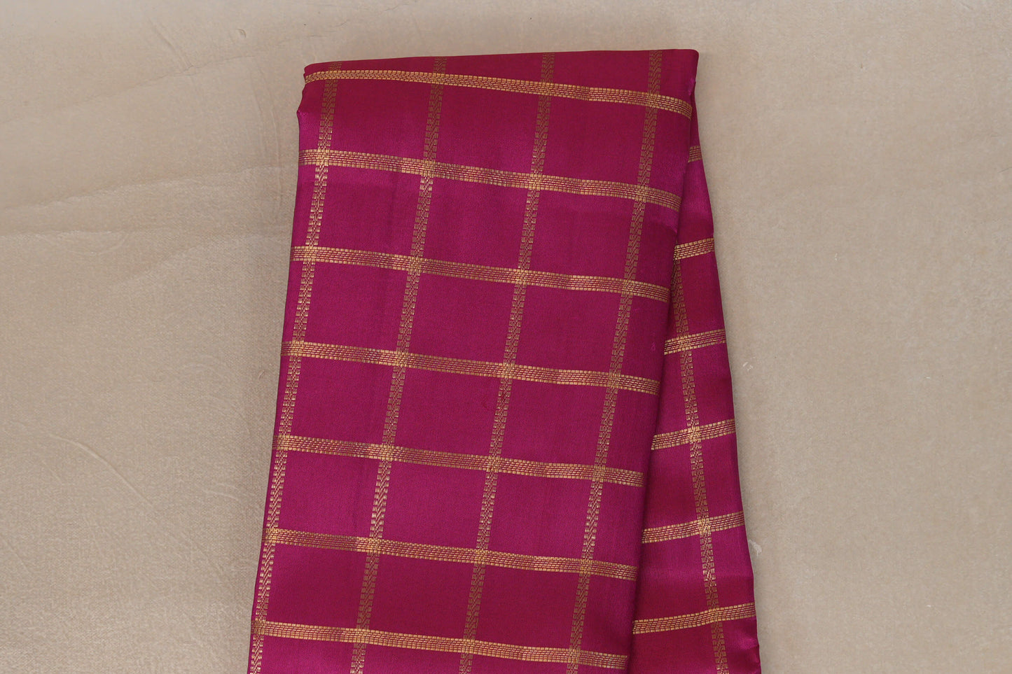 Bright Magenta Pink with Rettai Pettu Borders Vintage Kanjivaram Silk Saree body