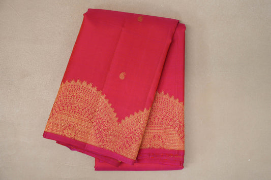 Orangish Pink Vintage Kanjivaram Silk Saree