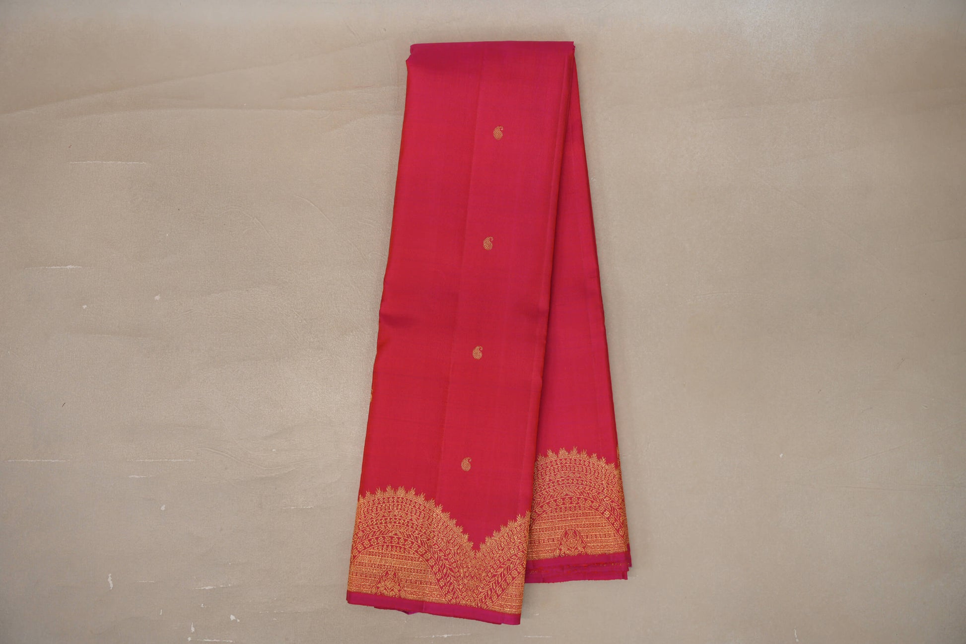 Online Orangish Pink Vintage Kanjivaram Silk Saree