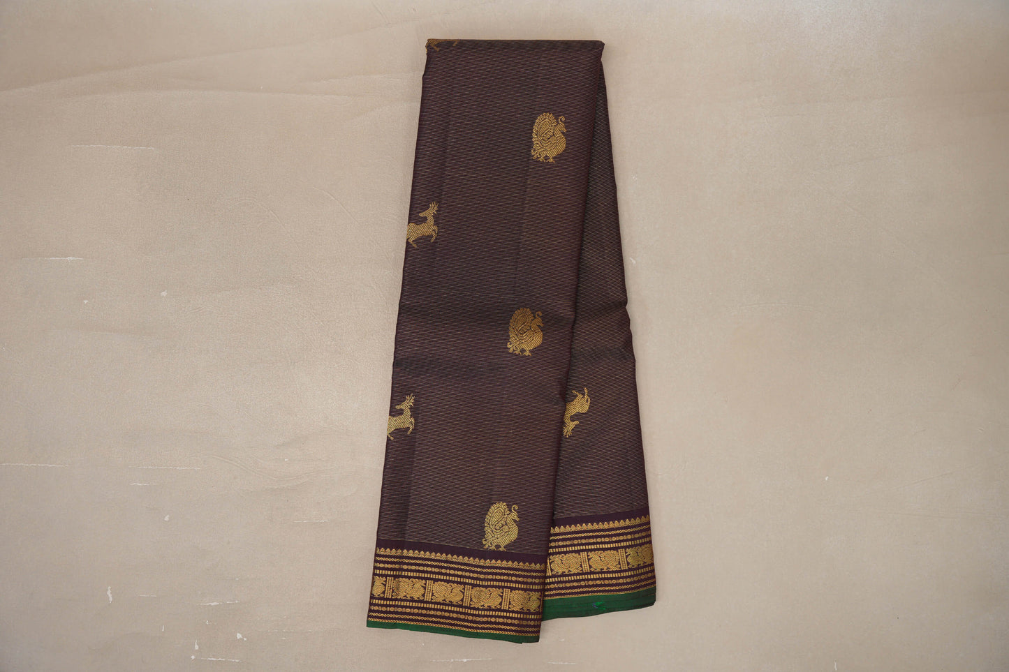 Online Deep Plum Vaira Oosi Vintage Kanjivaram Silk Saree