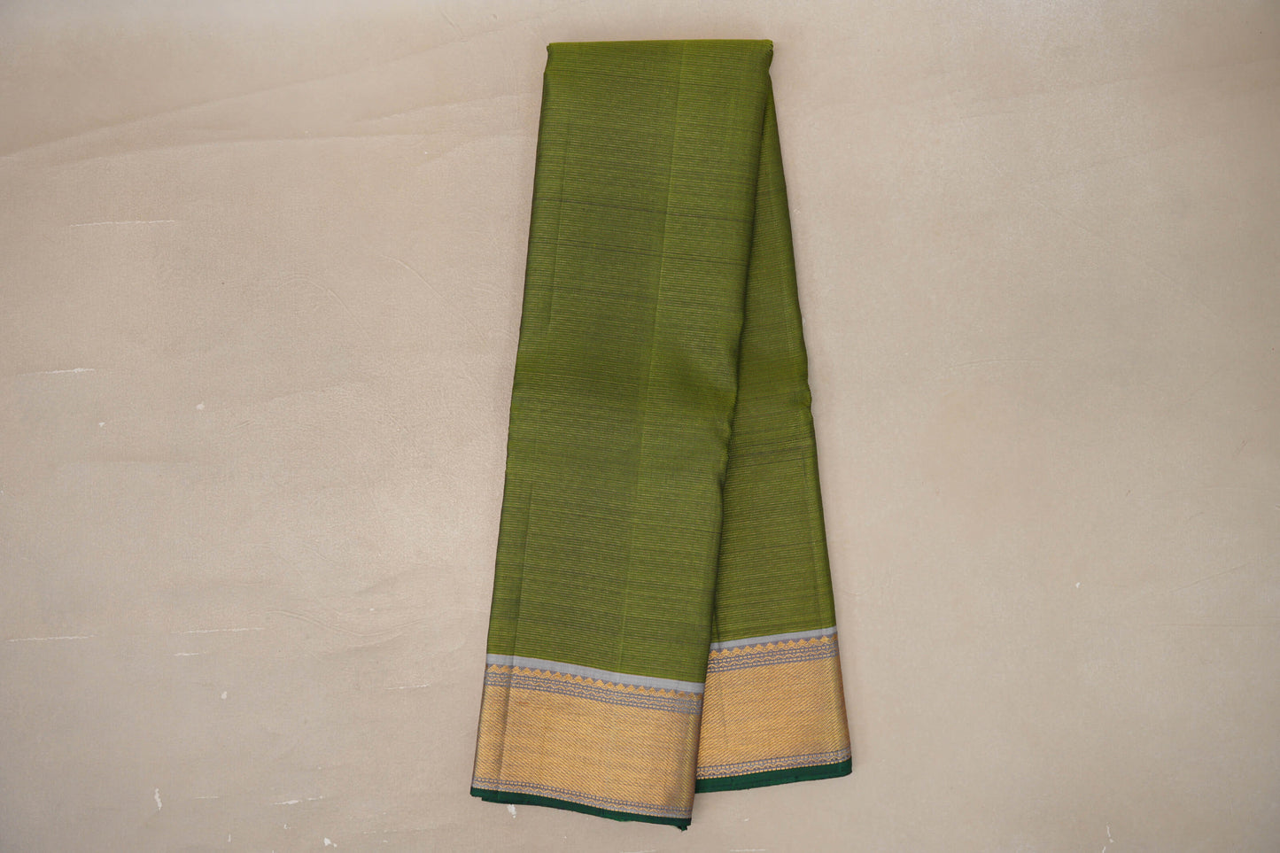 Online Olive Green Vaira Oosi Vintage Kanjivaram Silk Saree