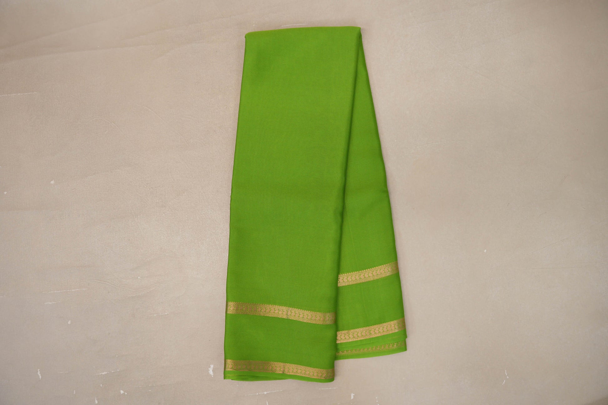 Online Bright Parrot Green Mysore Silk Saree