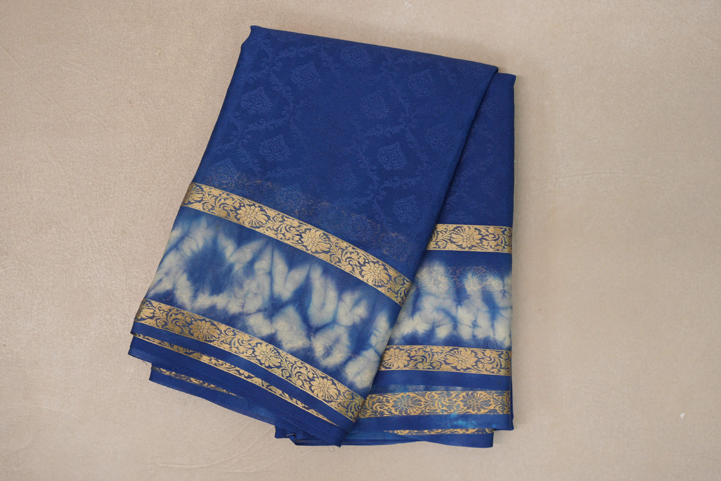Ink Blue Mysore Silk Saree