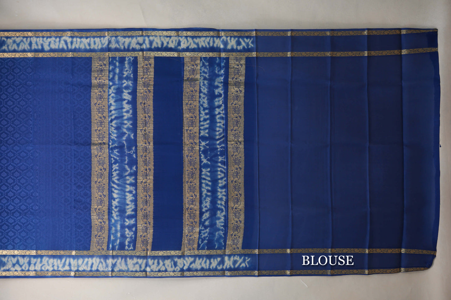 Ink Blue Mysore Silk Saree blouse