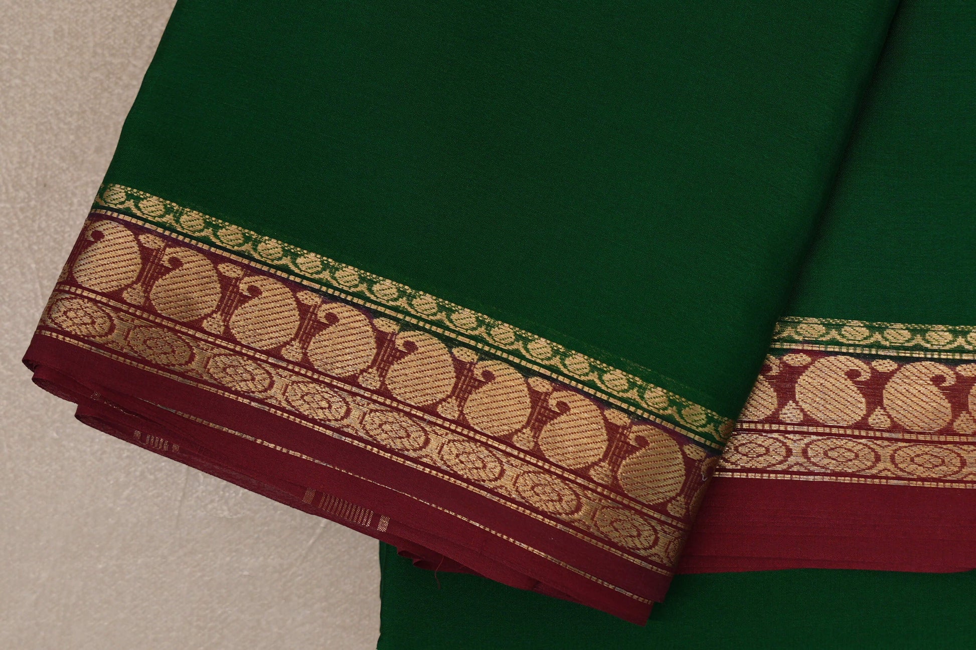 Forest Green Mysore Silk Saree border