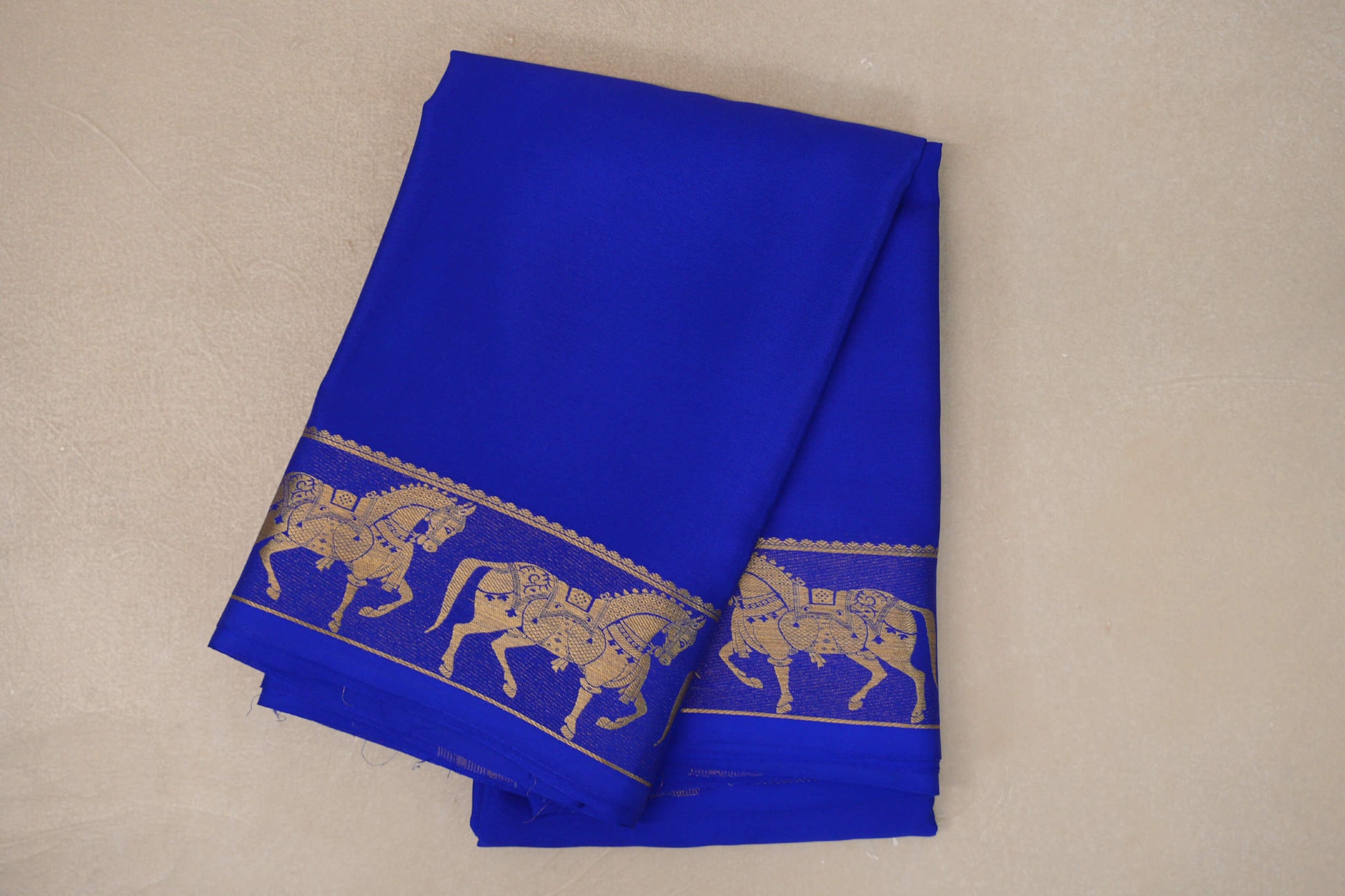 Bright Royal Blue Mysore Silk Saree
