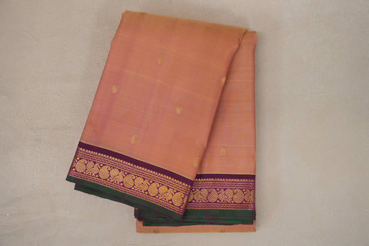 Dual Tone of Yellow & Pink Vintage Kanjivaram Silk Saree