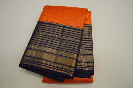 Fanta orange vintage kanchipuram silk saree