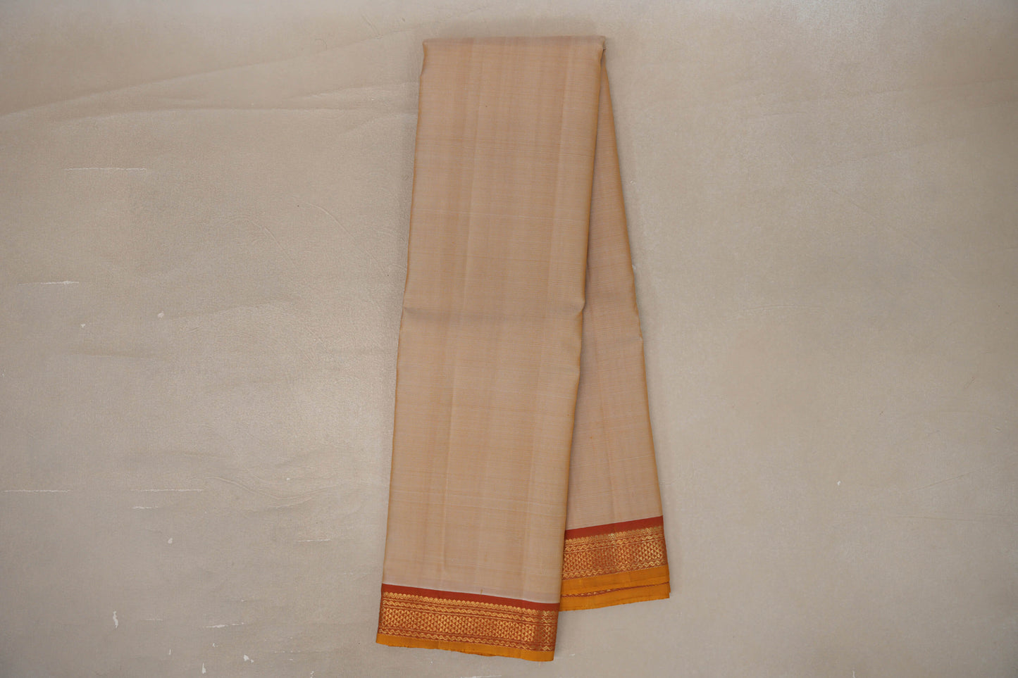 Online Light Mustard Vintage Kanjivaram Silk Saree