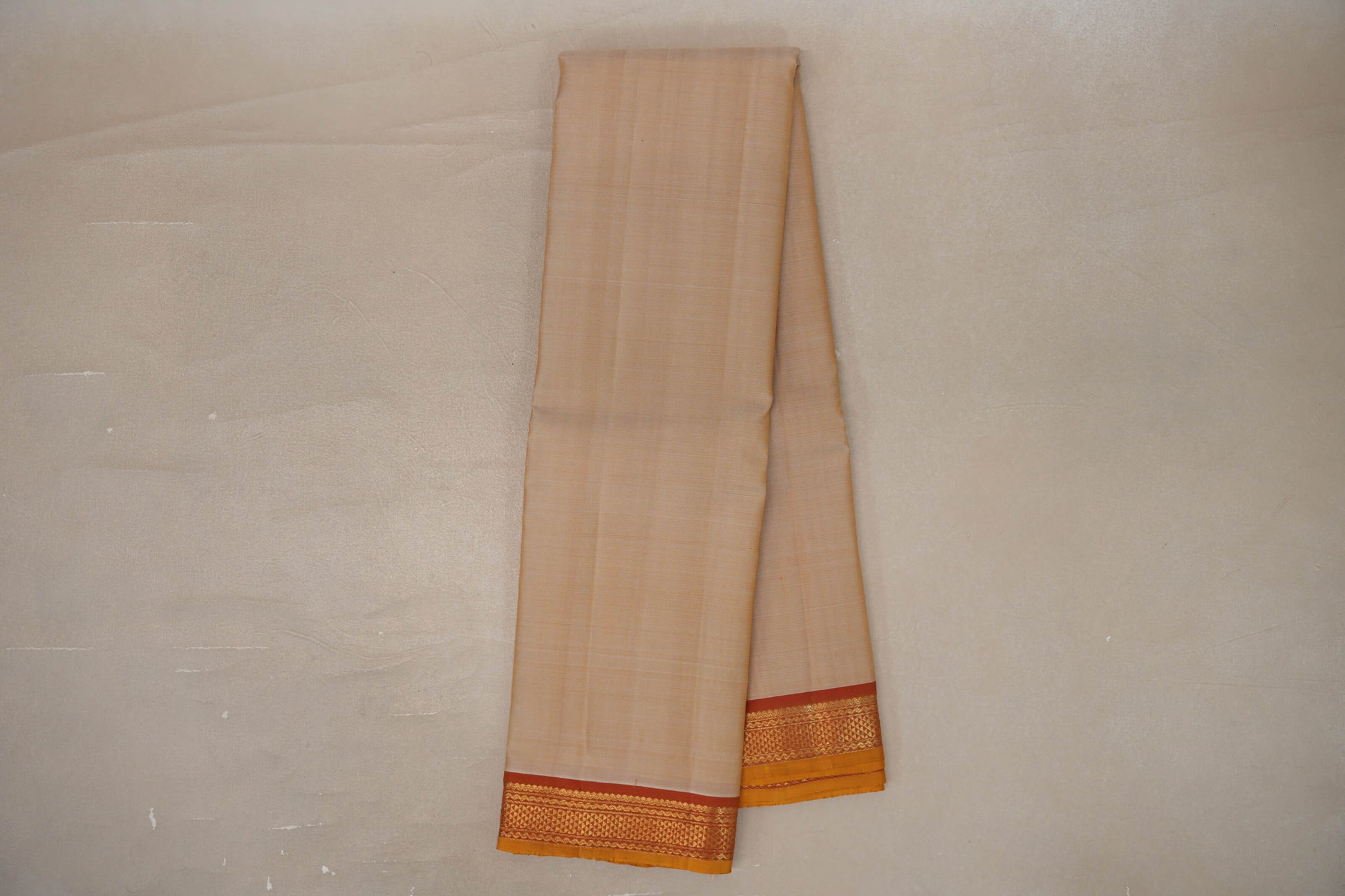 Online Light Mustard Vintage Kanjivaram Silk Saree